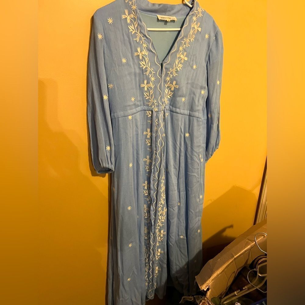 Brass & roe medium blue maxi dress